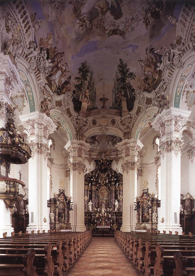 ZIMMERMANN  Johann Baptist Interior with ceiling fresco